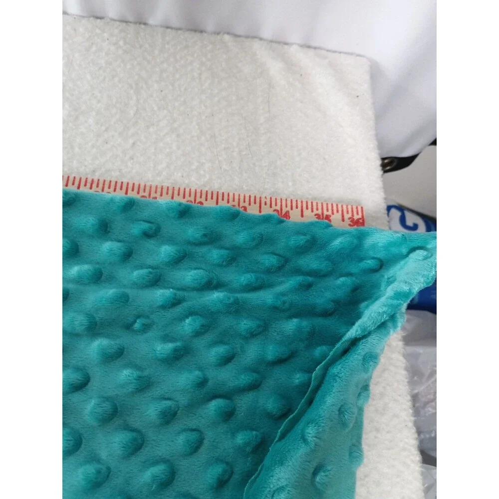 Turquoise Minky Dimple Dot Fabric 1 Yard x 60